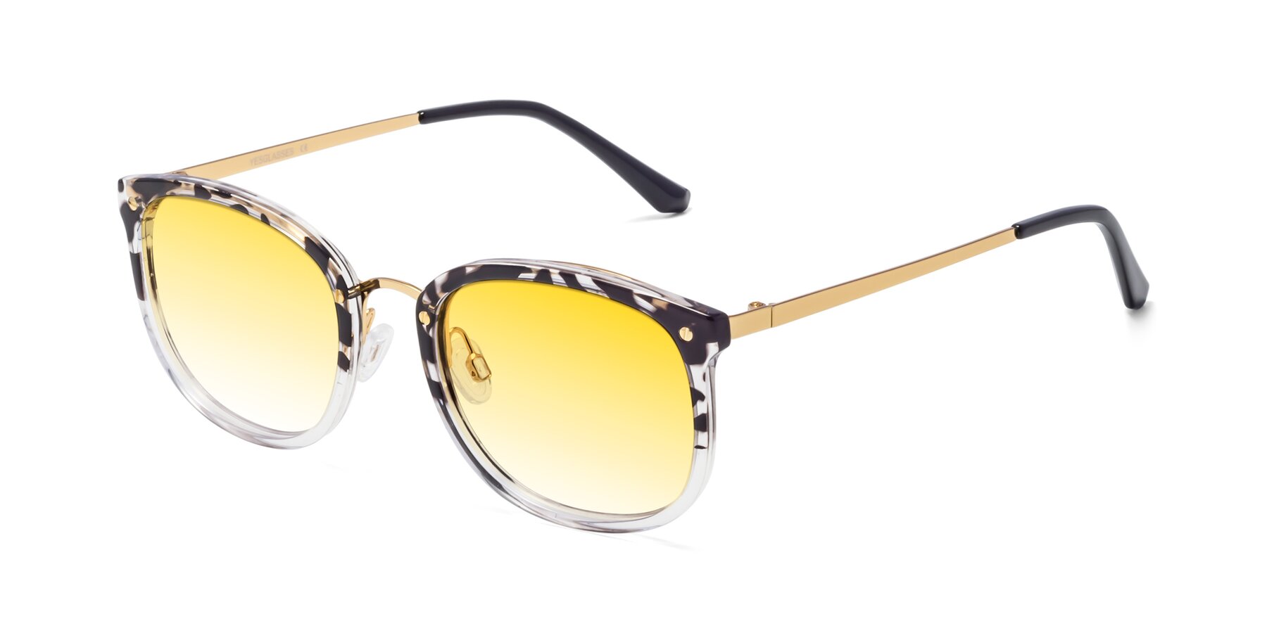 Angle of Timeless in Leopard-Print with Yellow Gradient Lenses