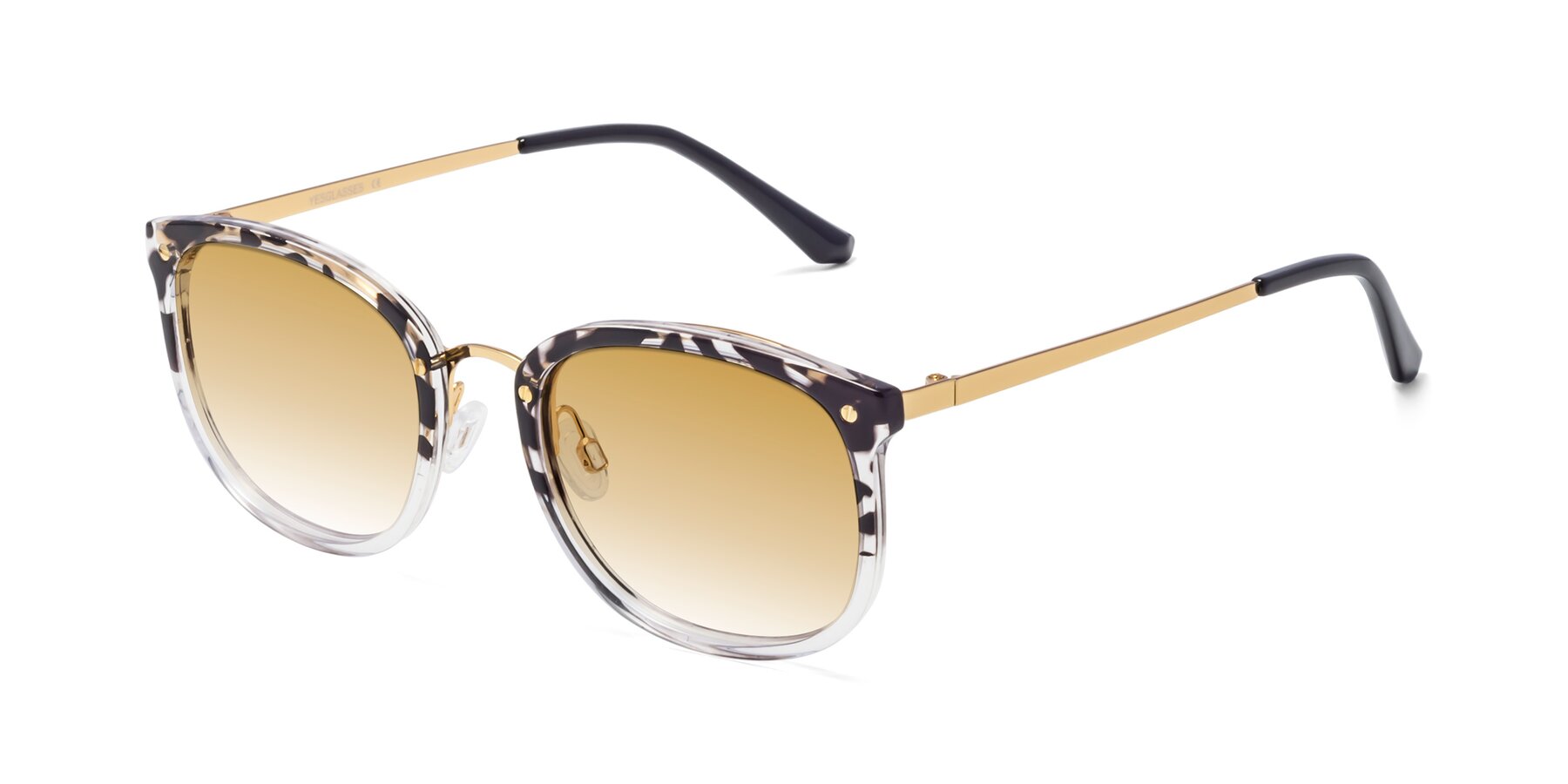 Angle of Timeless in Leopard-Print with Champagne Gradient Lenses
