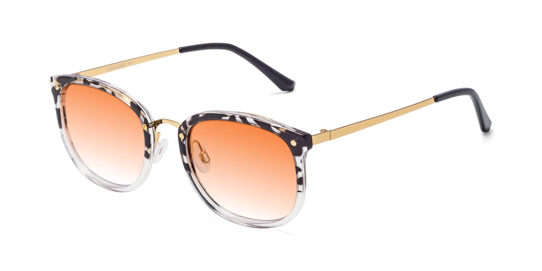 Angle of Timeless in Leopard-Print with Orange Gradient Lenses