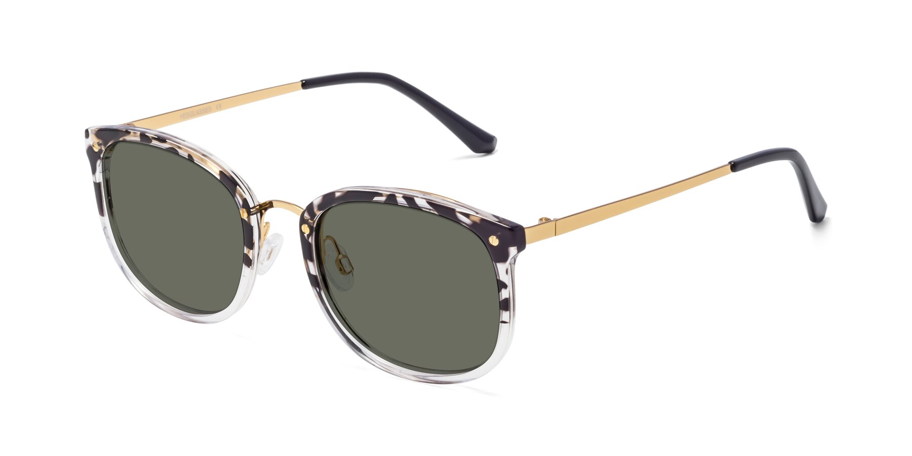 Angle of Timeless in Leopard-Print with Gray Polarized Lenses