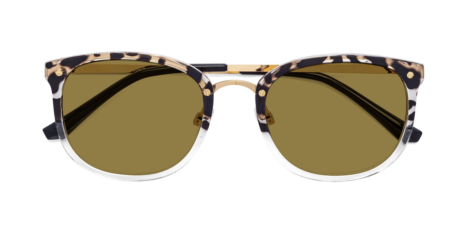 Folded Front of Timeless in Leopard-Print with Brown Polarized Lenses