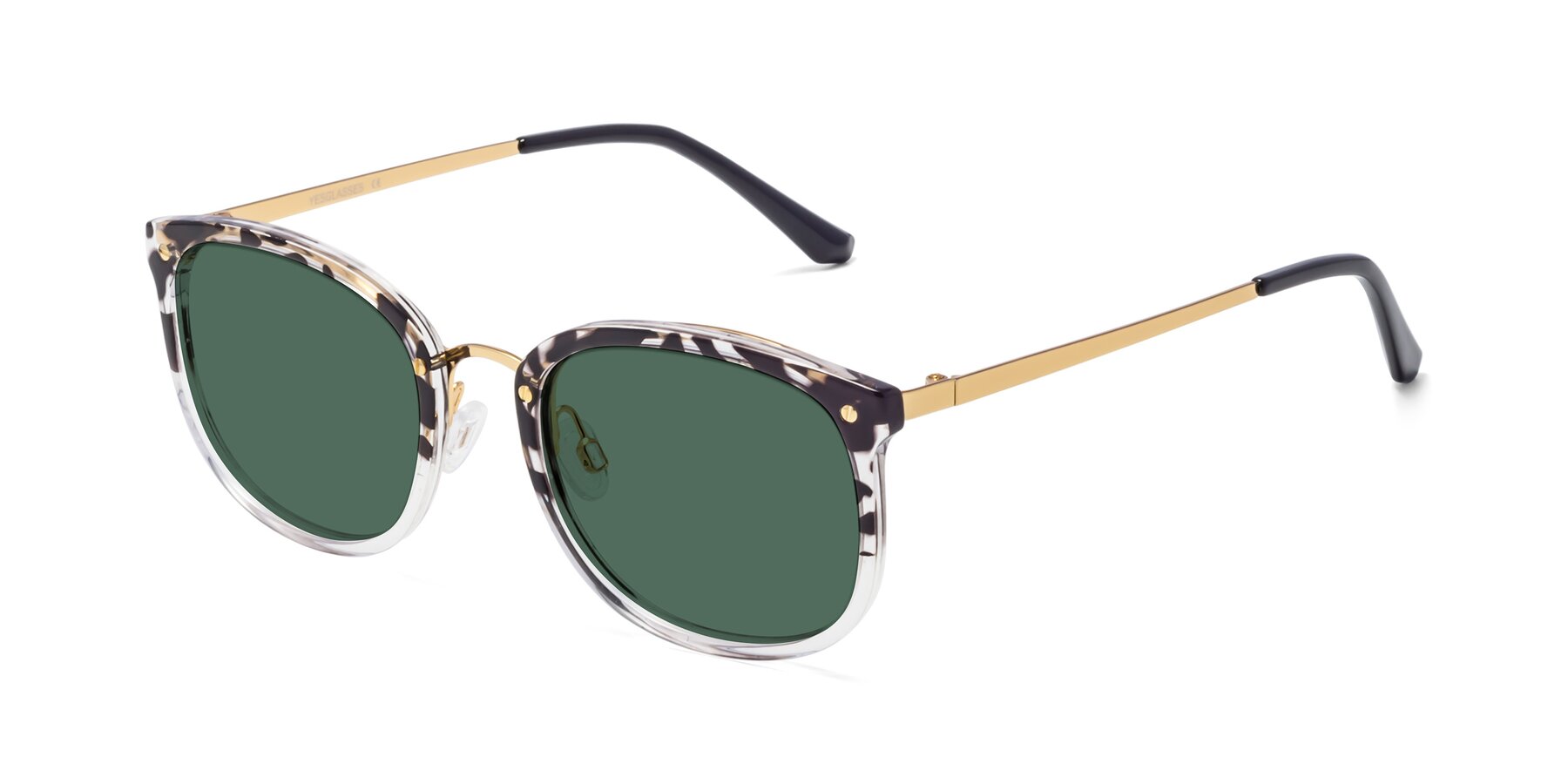 Angle of Timeless in Leopard-Print with Green Polarized Lenses