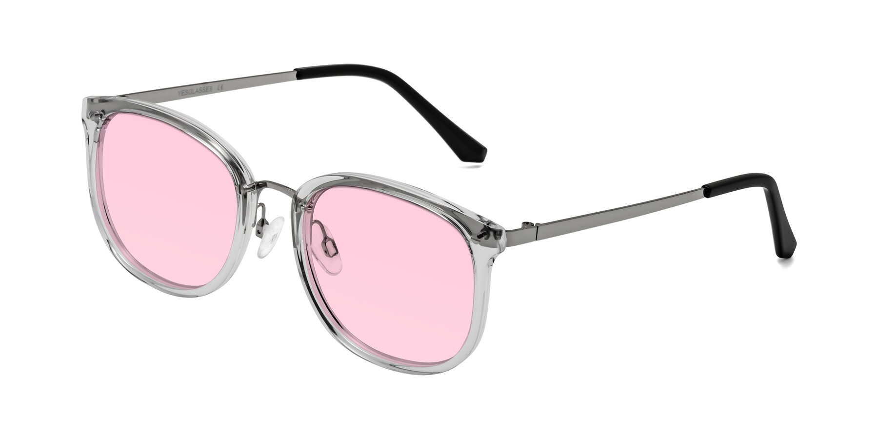 Angle of Timeless in Clear with Light Pink Tinted Lenses