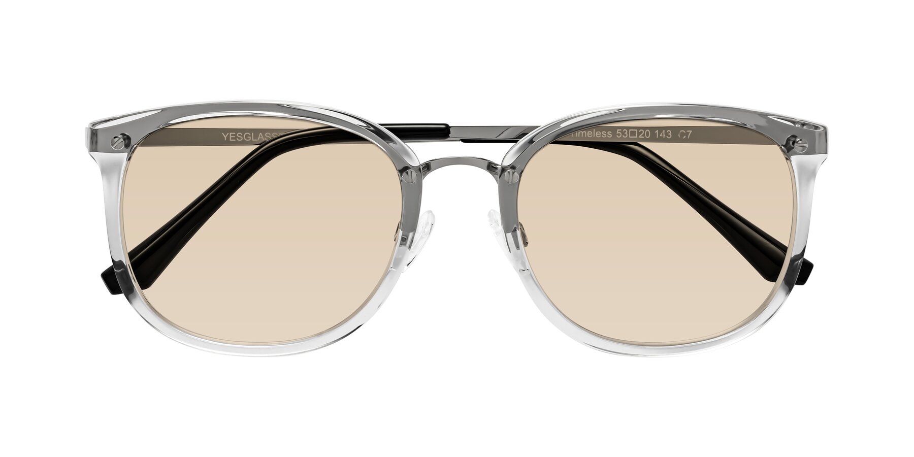 Folded Front of Timeless in Clear with Light Brown Tinted Lenses