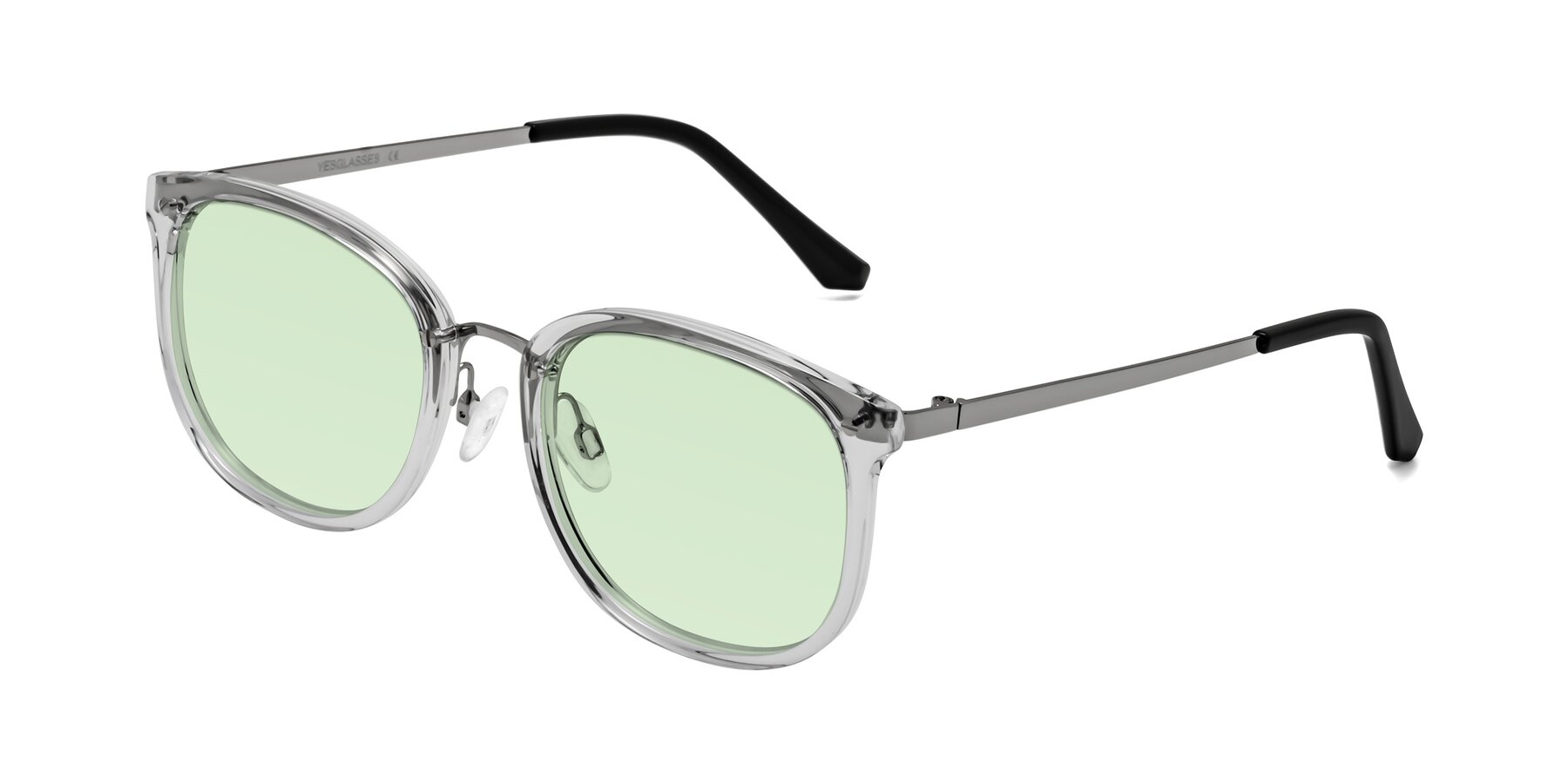 Angle of Timeless in Clear with Light Green Tinted Lenses