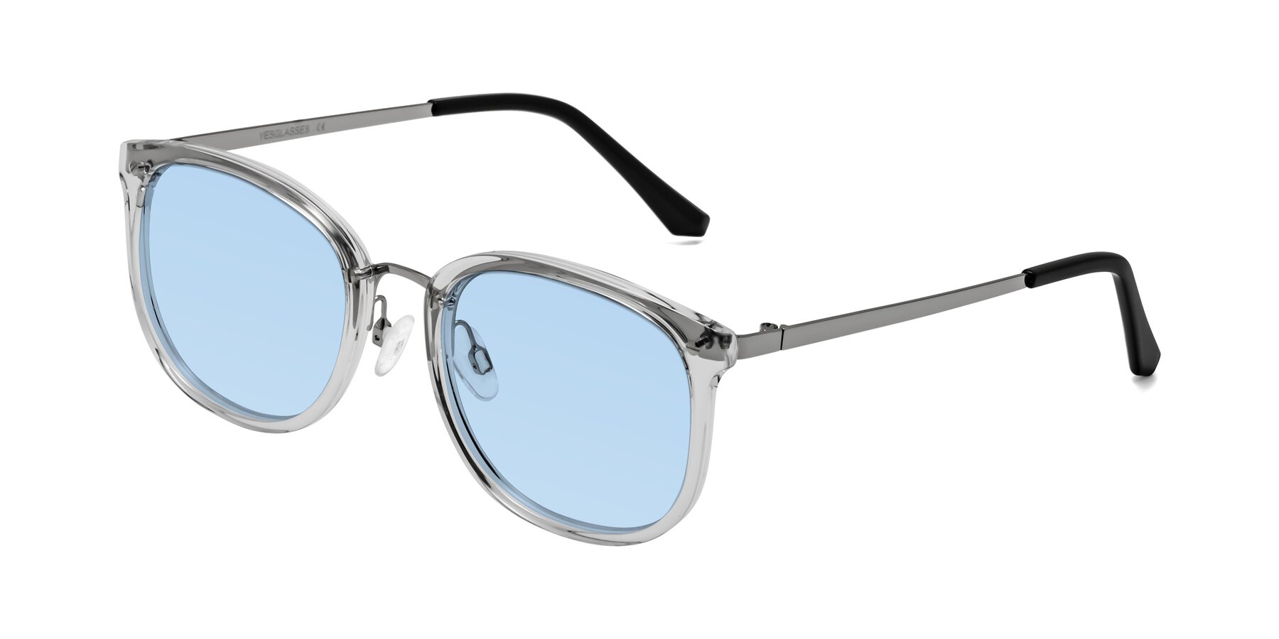 Angle of Timeless in Clear with Light Blue Tinted Lenses