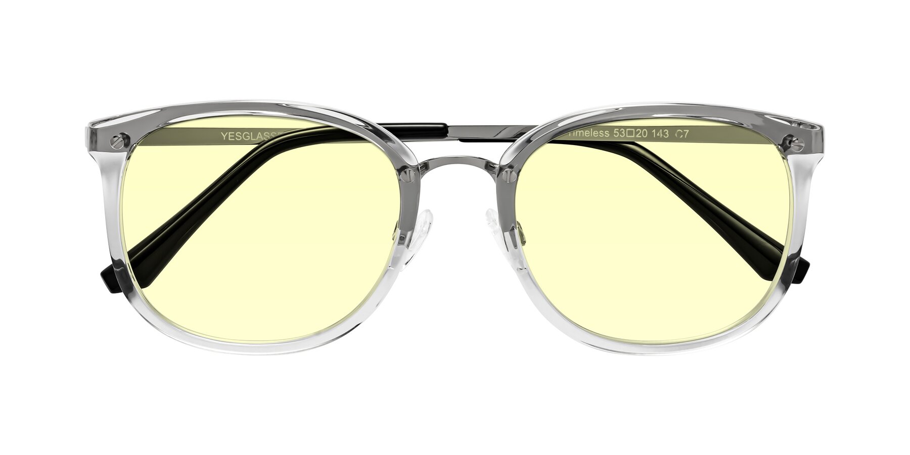 Folded Front of Timeless in Clear with Light Yellow Tinted Lenses
