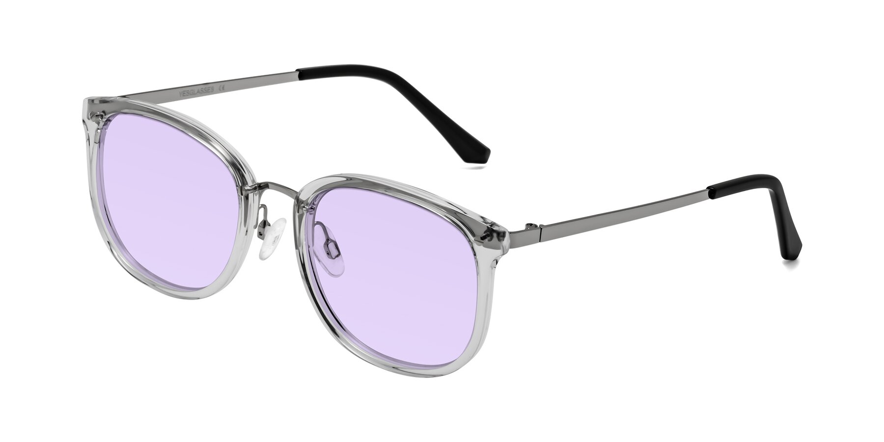 Angle of Timeless in Clear with Light Purple Tinted Lenses