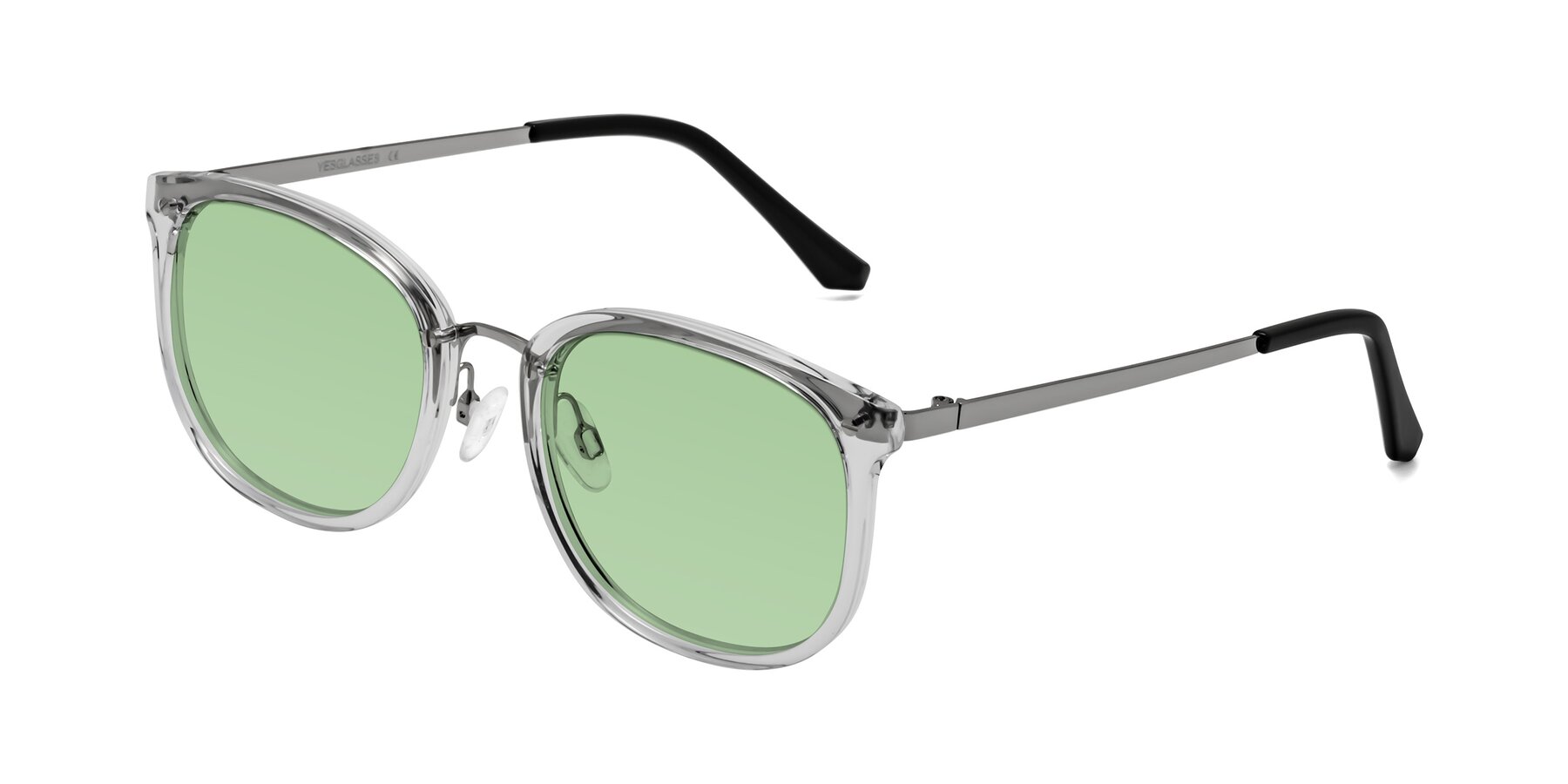 Angle of Timeless in Clear with Medium Green Tinted Lenses
