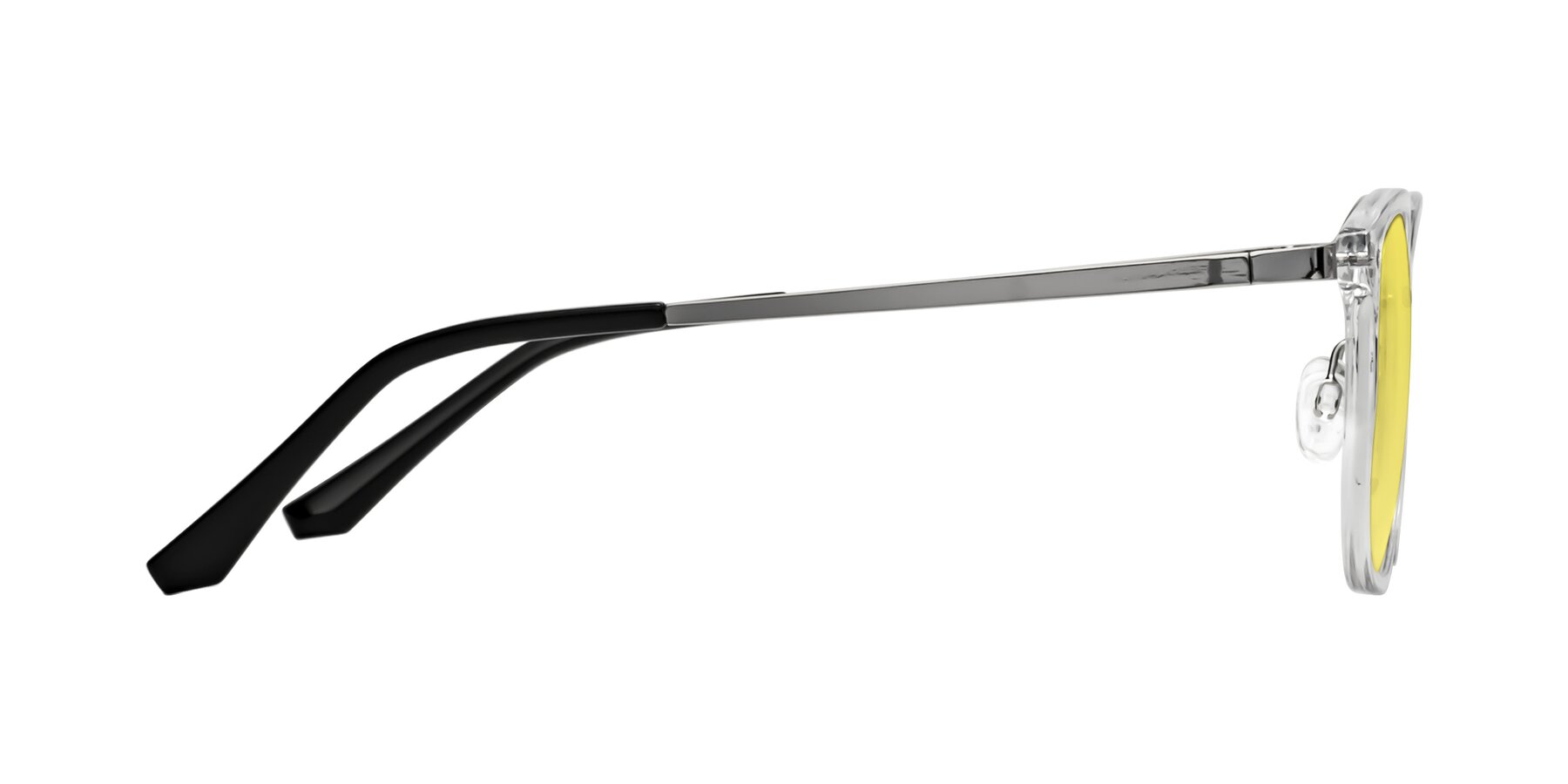 Side of Timeless in Clear with Medium Yellow Tinted Lenses