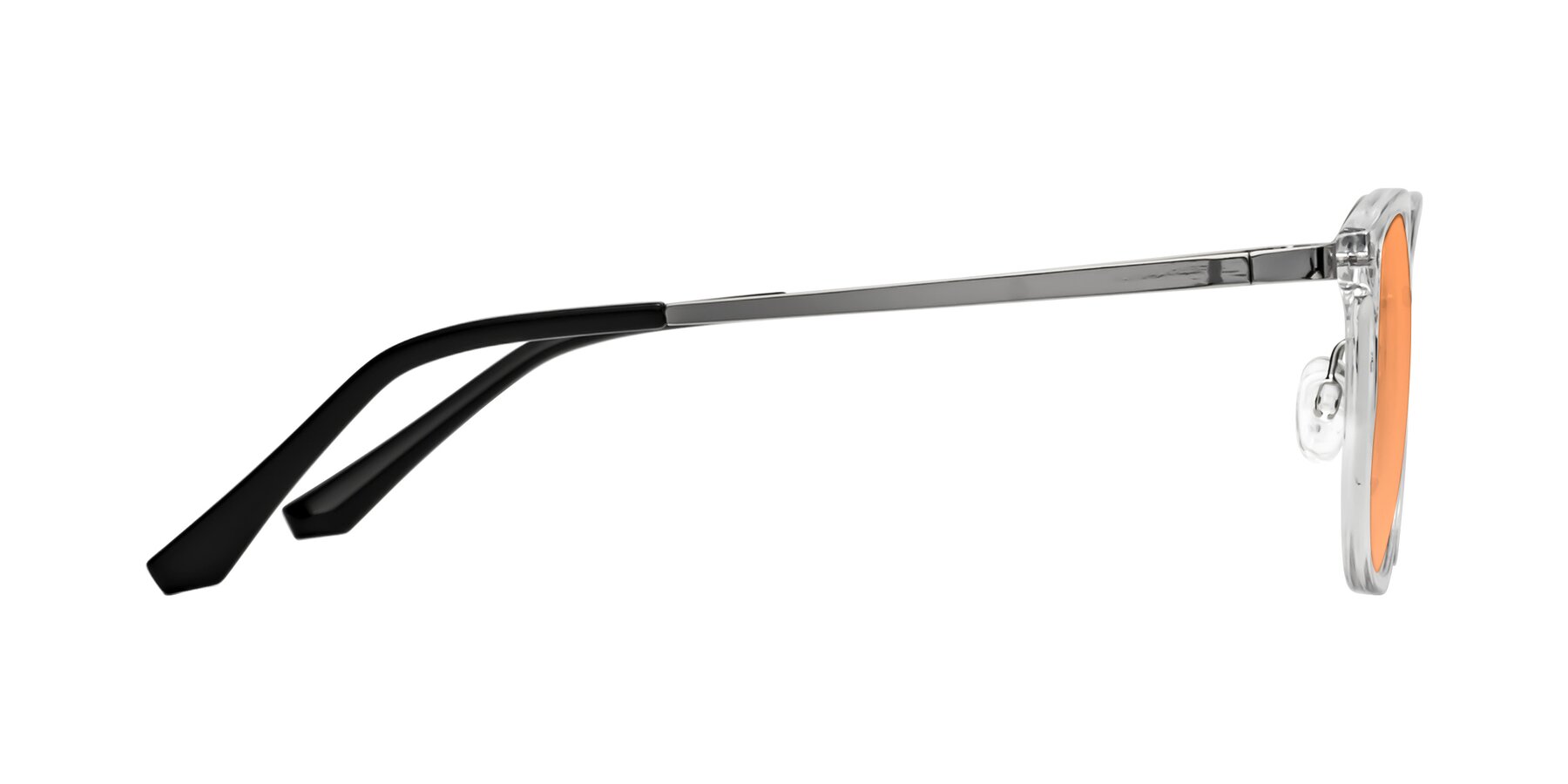 Side of Timeless in Clear with Medium Orange Tinted Lenses