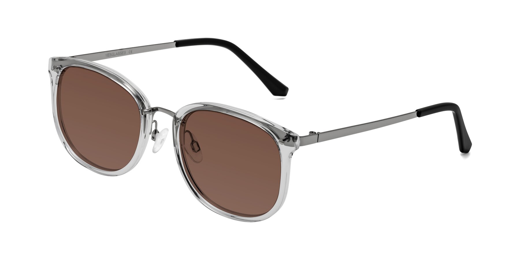 Angle of Timeless in Clear with Brown Tinted Lenses