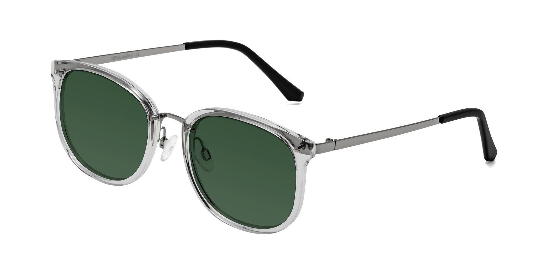 Angle of Timeless in Clear with Green Tinted Lenses