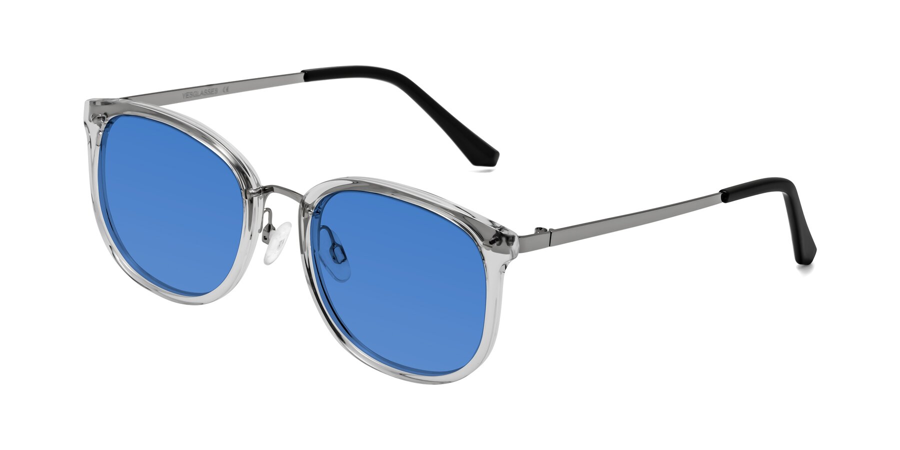 Angle of Timeless in Clear with Blue Tinted Lenses