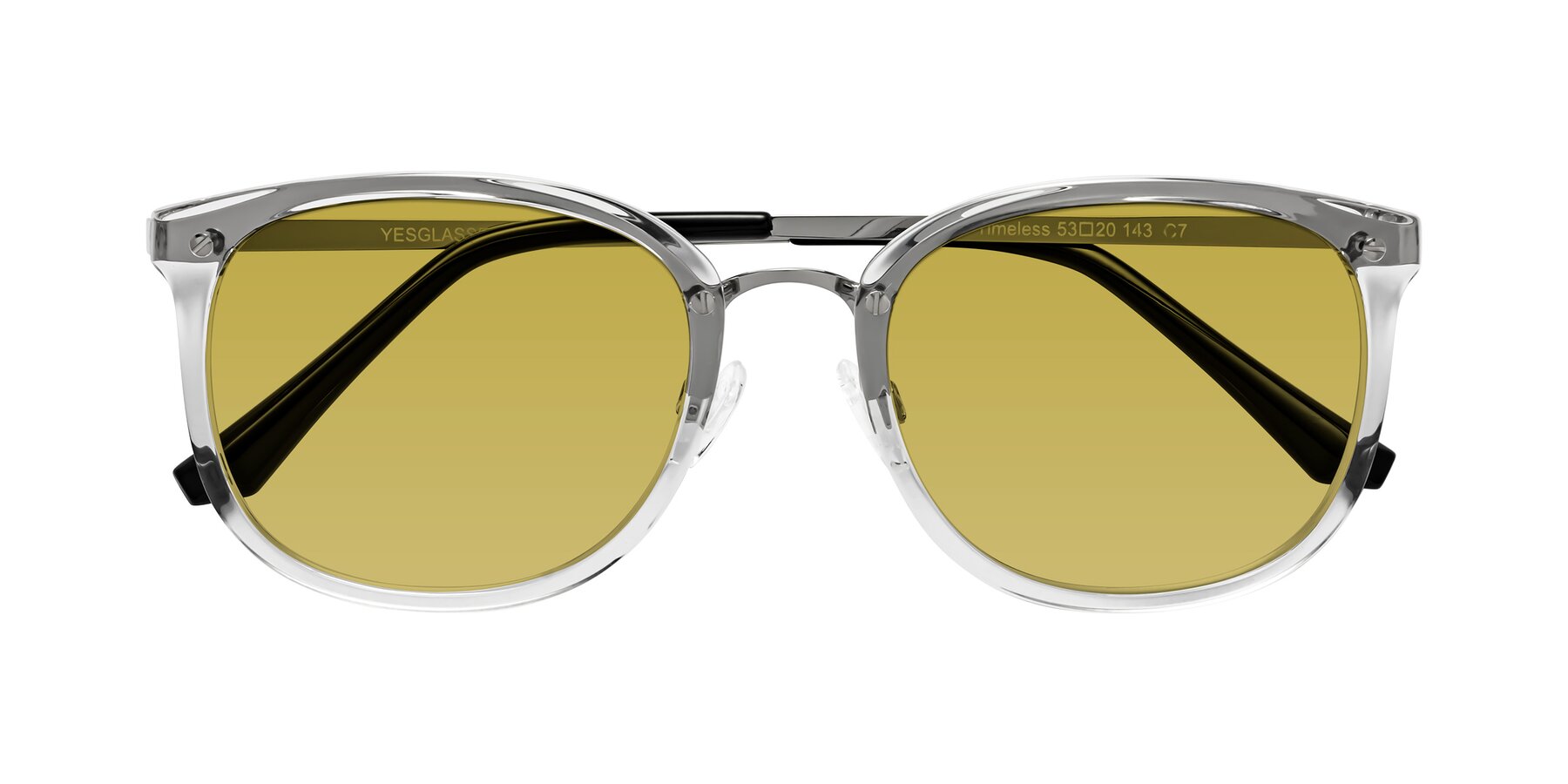 Folded Front of Timeless in Clear with Champagne Tinted Lenses