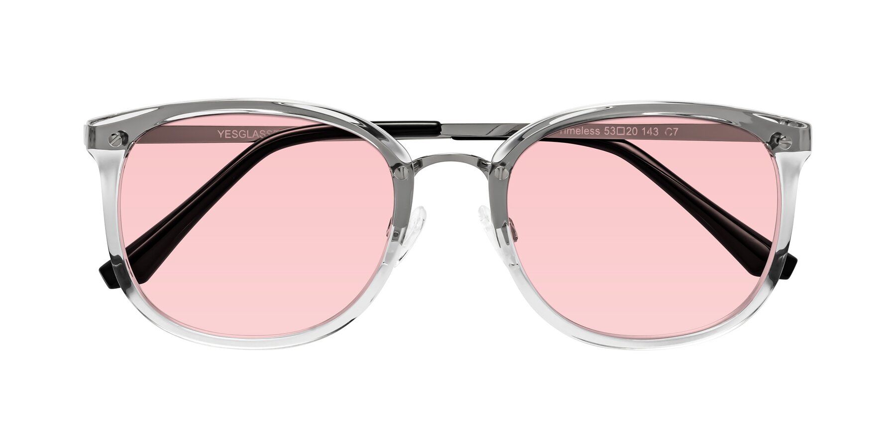 Folded Front of Timeless in Clear with Light Garnet Tinted Lenses