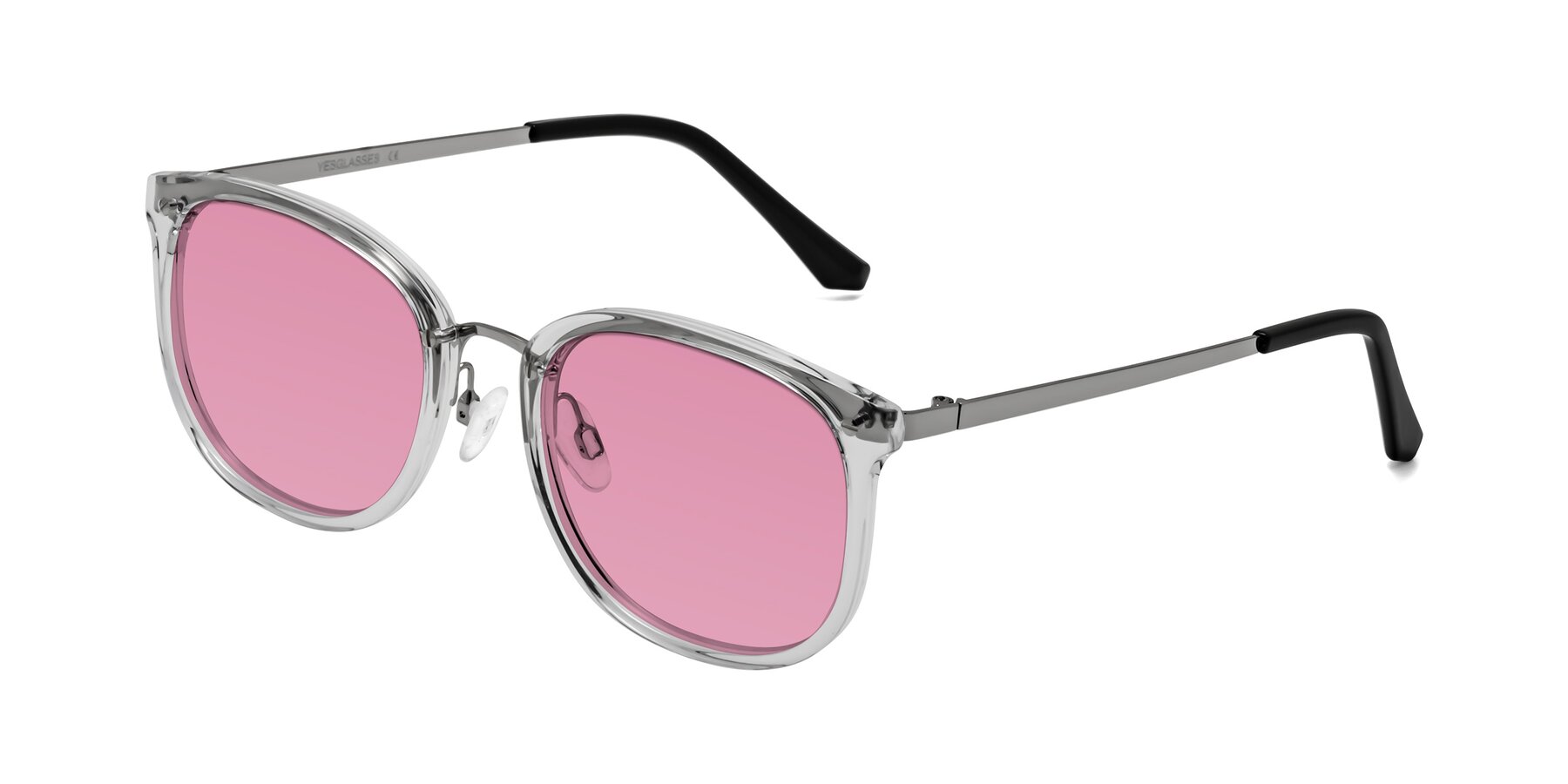 Angle of Timeless in Clear with Medium Wine Tinted Lenses