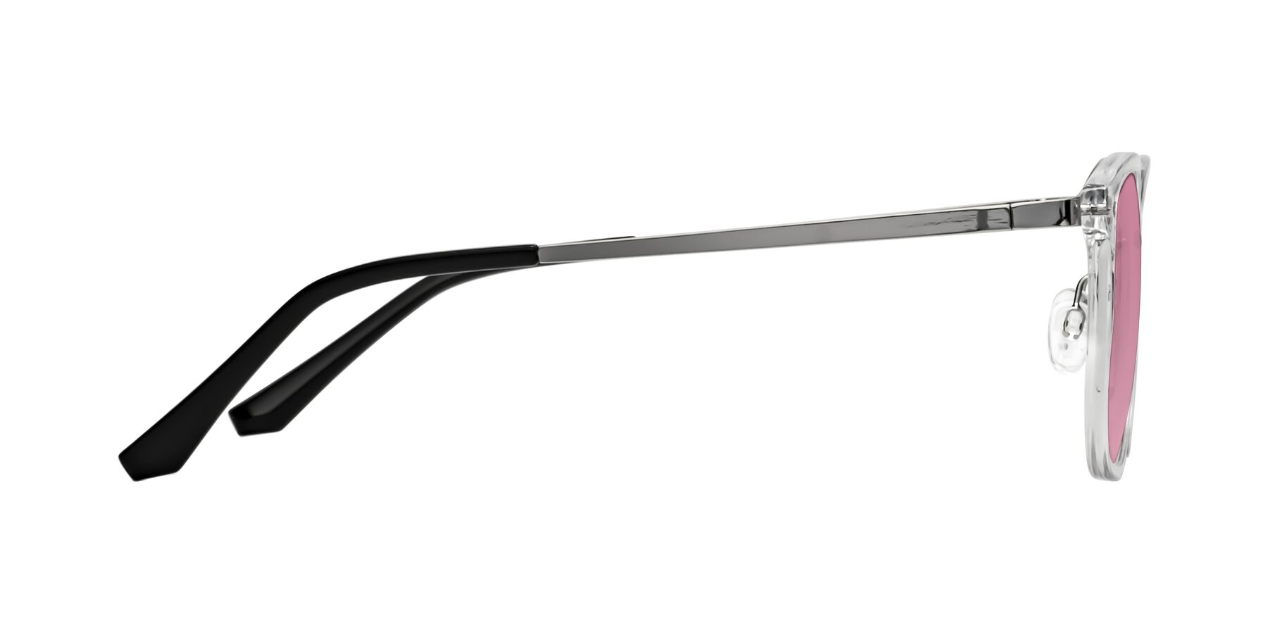 Side of Timeless in Clear with Medium Wine Tinted Lenses