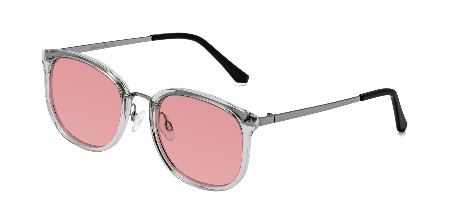 Angle of Timeless in Clear with Medium Garnet Tinted Lenses