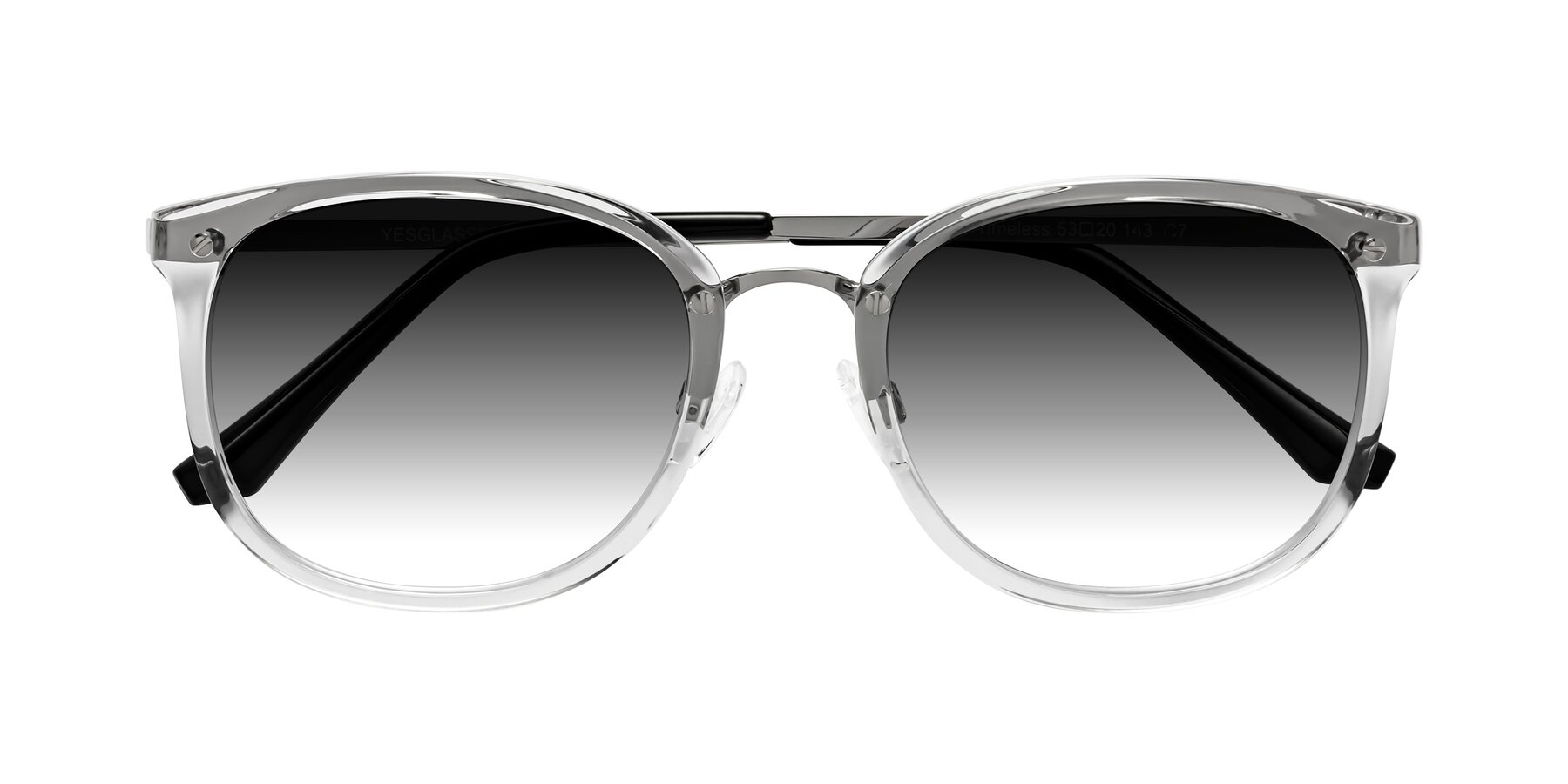 Folded Front of Timeless in Clear with Gray Gradient Lenses