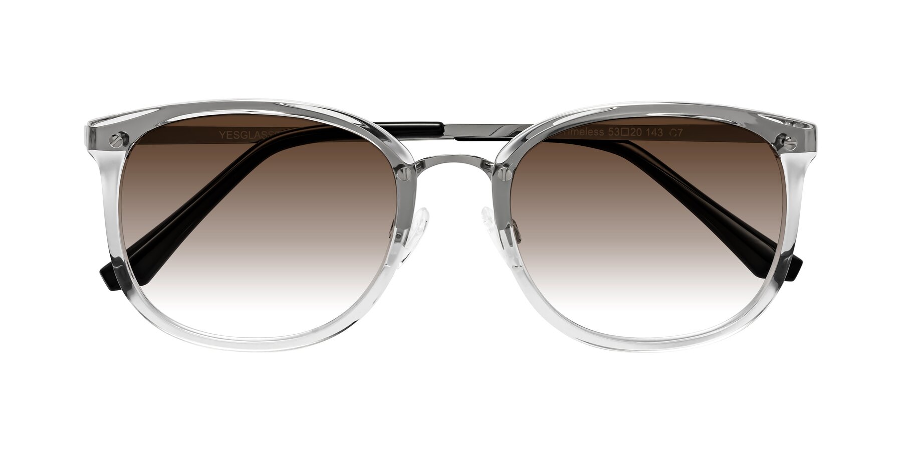 Folded Front of Timeless in Clear with Brown Gradient Lenses