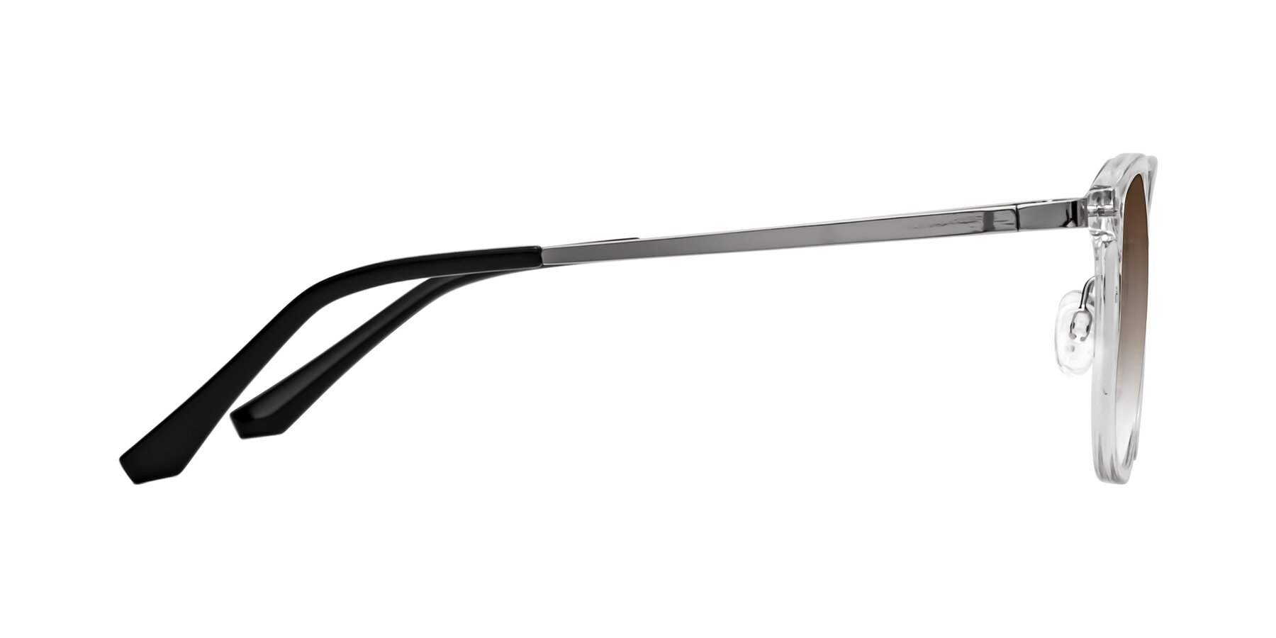 Side of Timeless in Clear with Brown Gradient Lenses