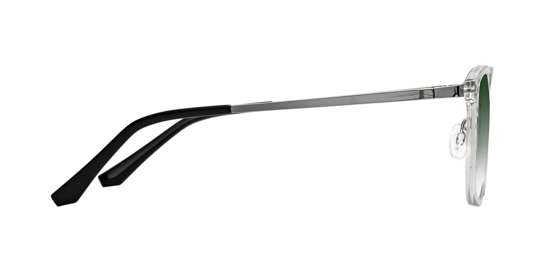 Side of Timeless in Clear with Green Gradient Lenses