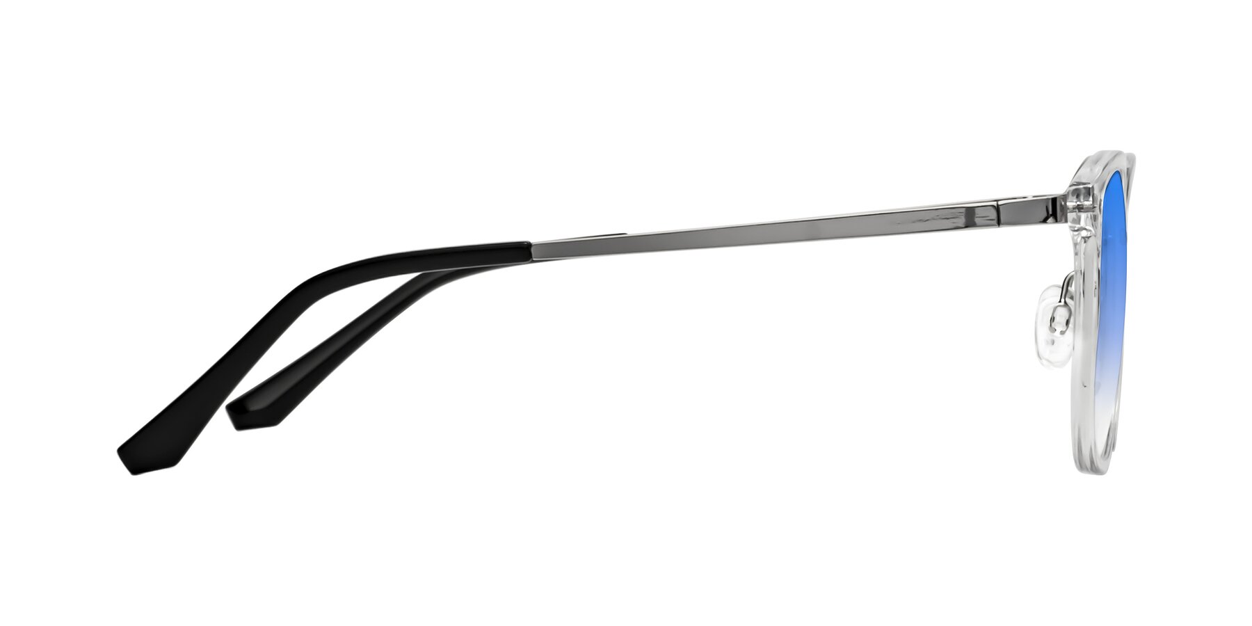 Side of Timeless in Clear with Blue Gradient Lenses