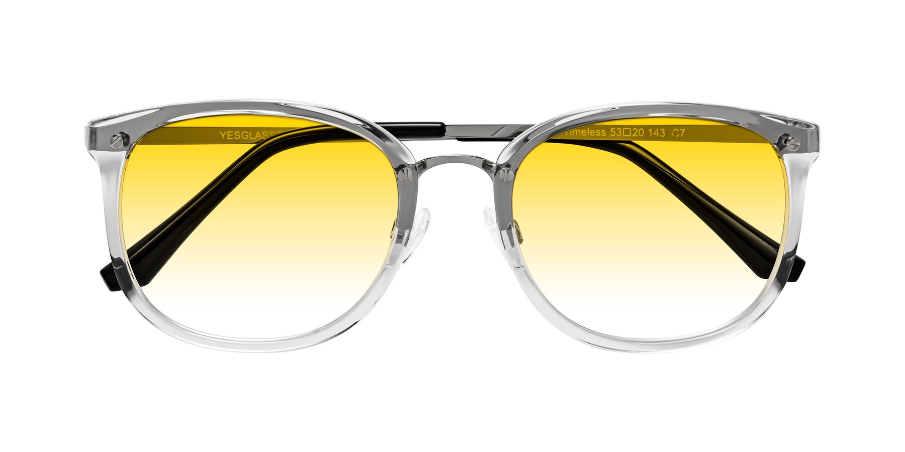 Folded Front of Timeless in Clear with Yellow Gradient Lenses