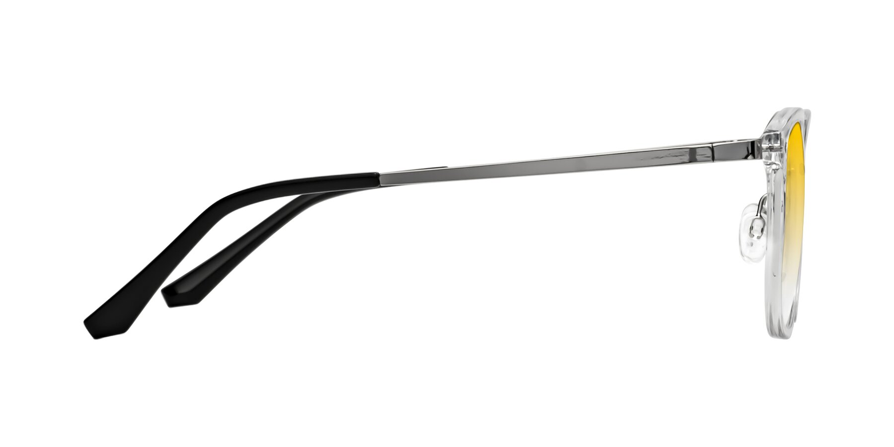 Side of Timeless in Clear with Yellow Gradient Lenses