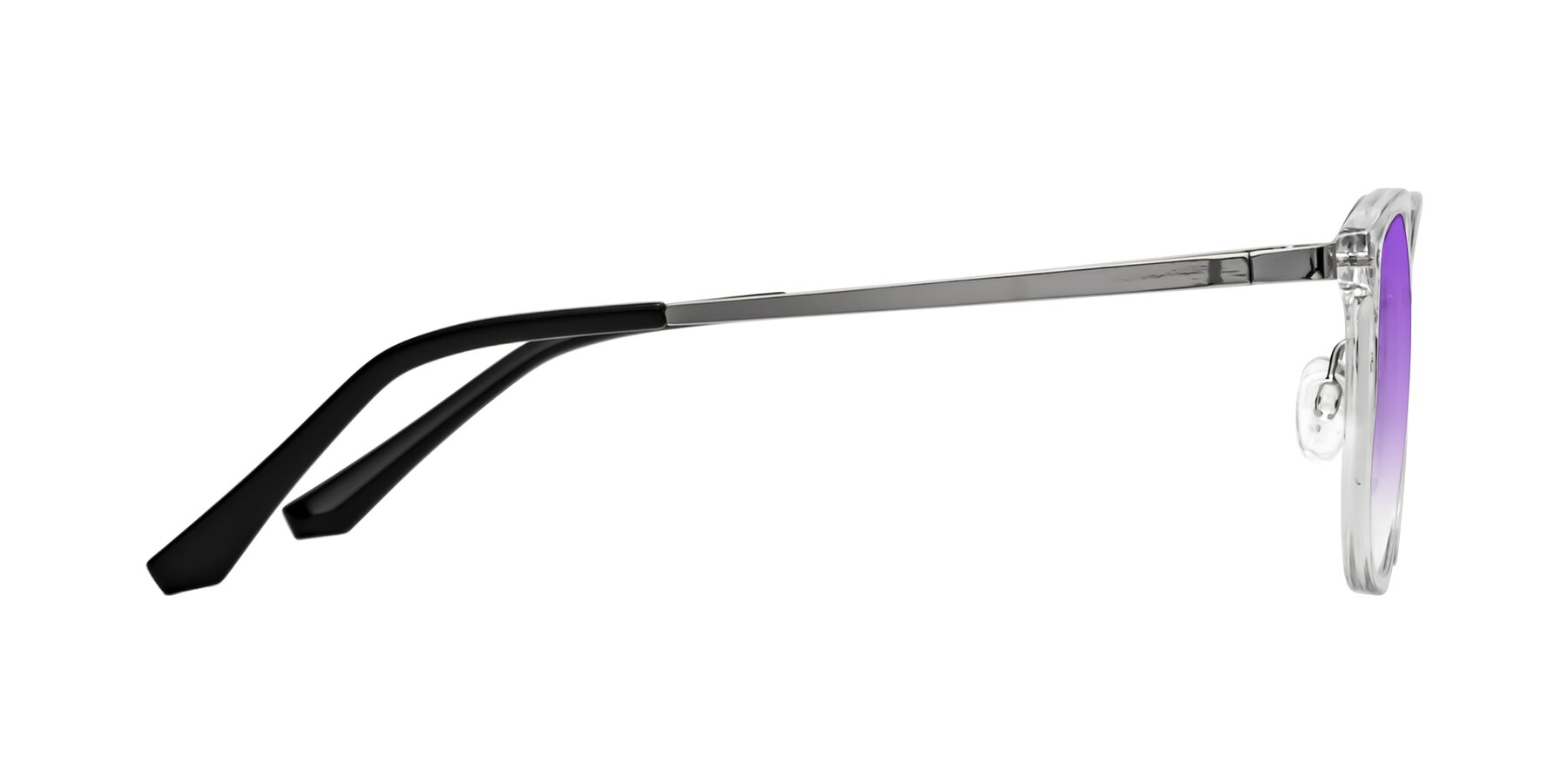 Side of Timeless in Clear with Purple Gradient Lenses