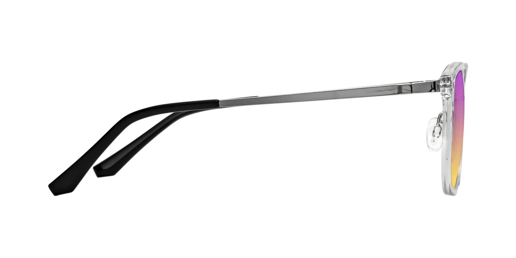 Side of Timeless in Clear with Purple / Yellow Gradient Lenses
