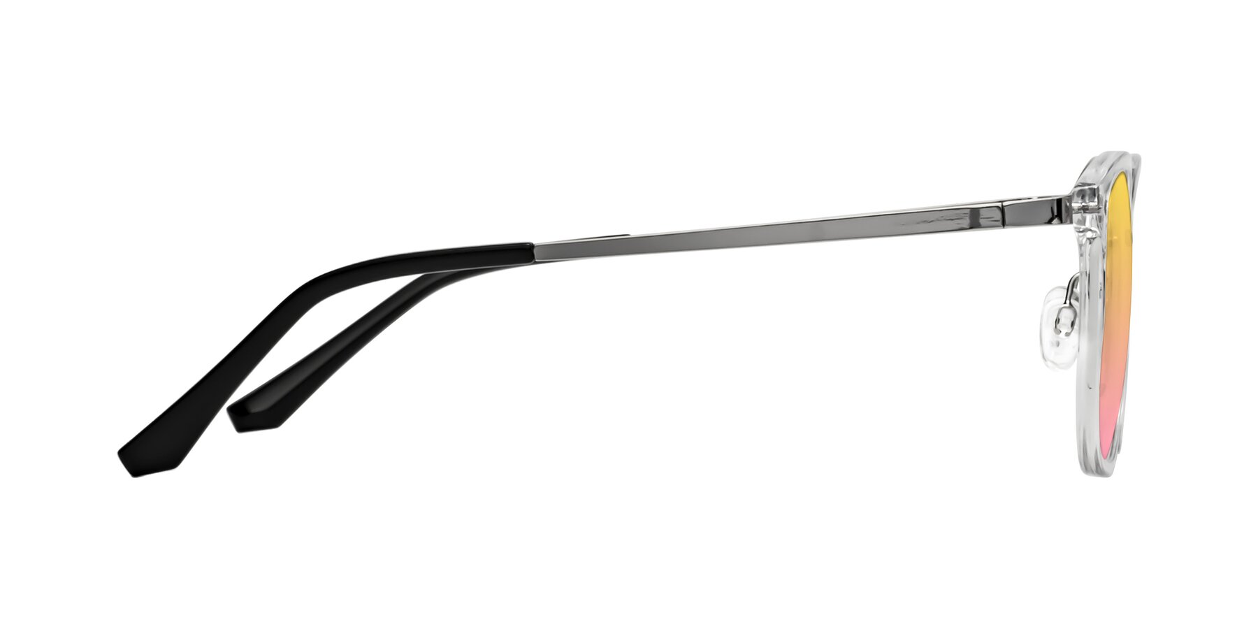 Side of Timeless in Clear with Yellow / Pink Gradient Lenses