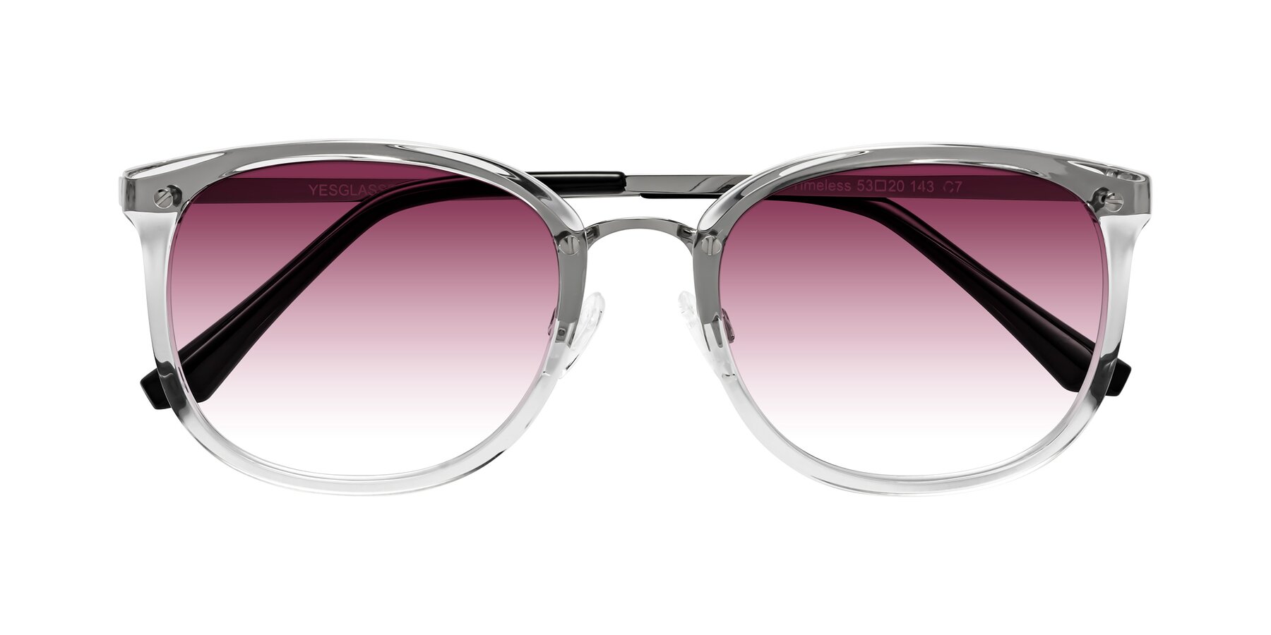 Folded Front of Timeless in Clear with Wine Gradient Lenses