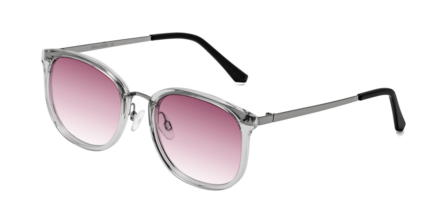 Angle of Timeless in Clear with Wine Gradient Lenses