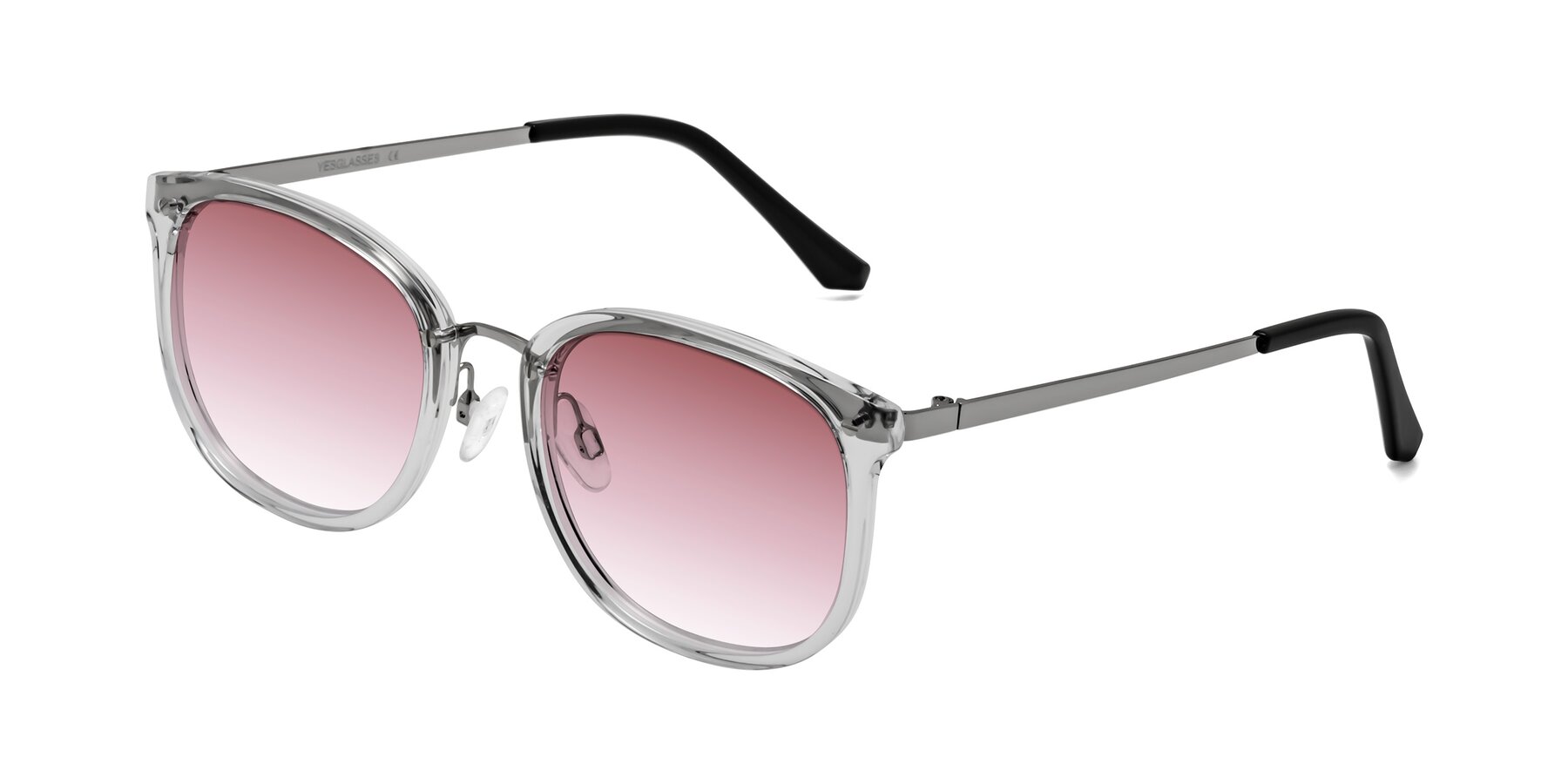 Angle of Timeless in Clear with Garnet Gradient Lenses