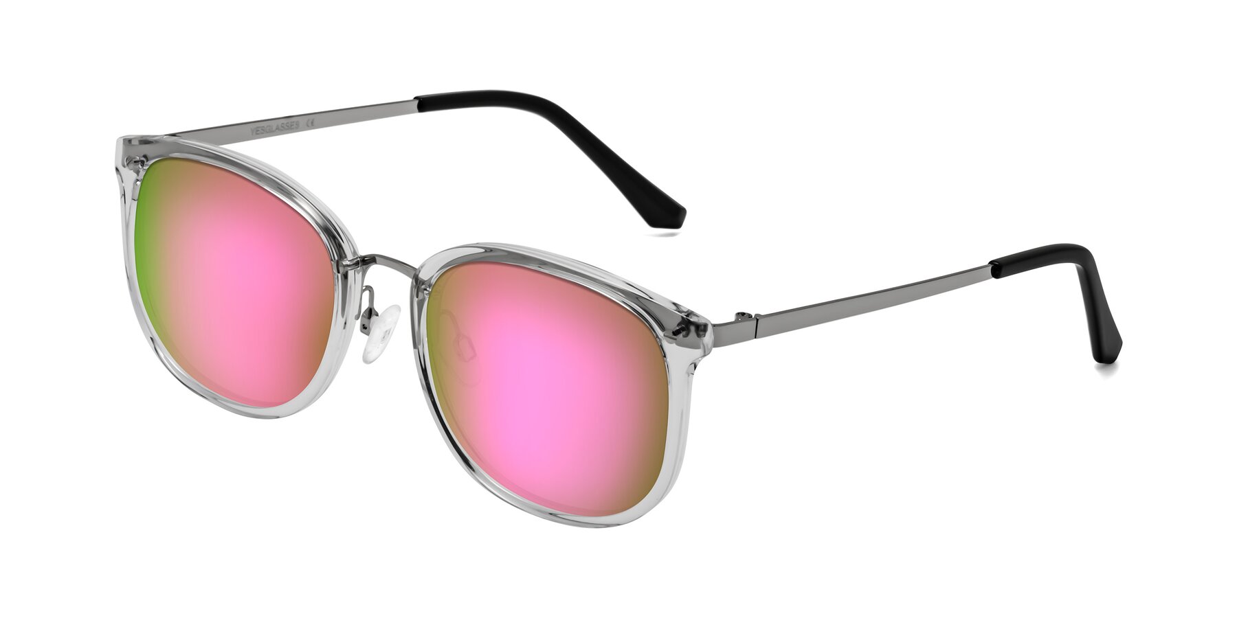 Angle of Timeless in Clear with Pink Mirrored Lenses