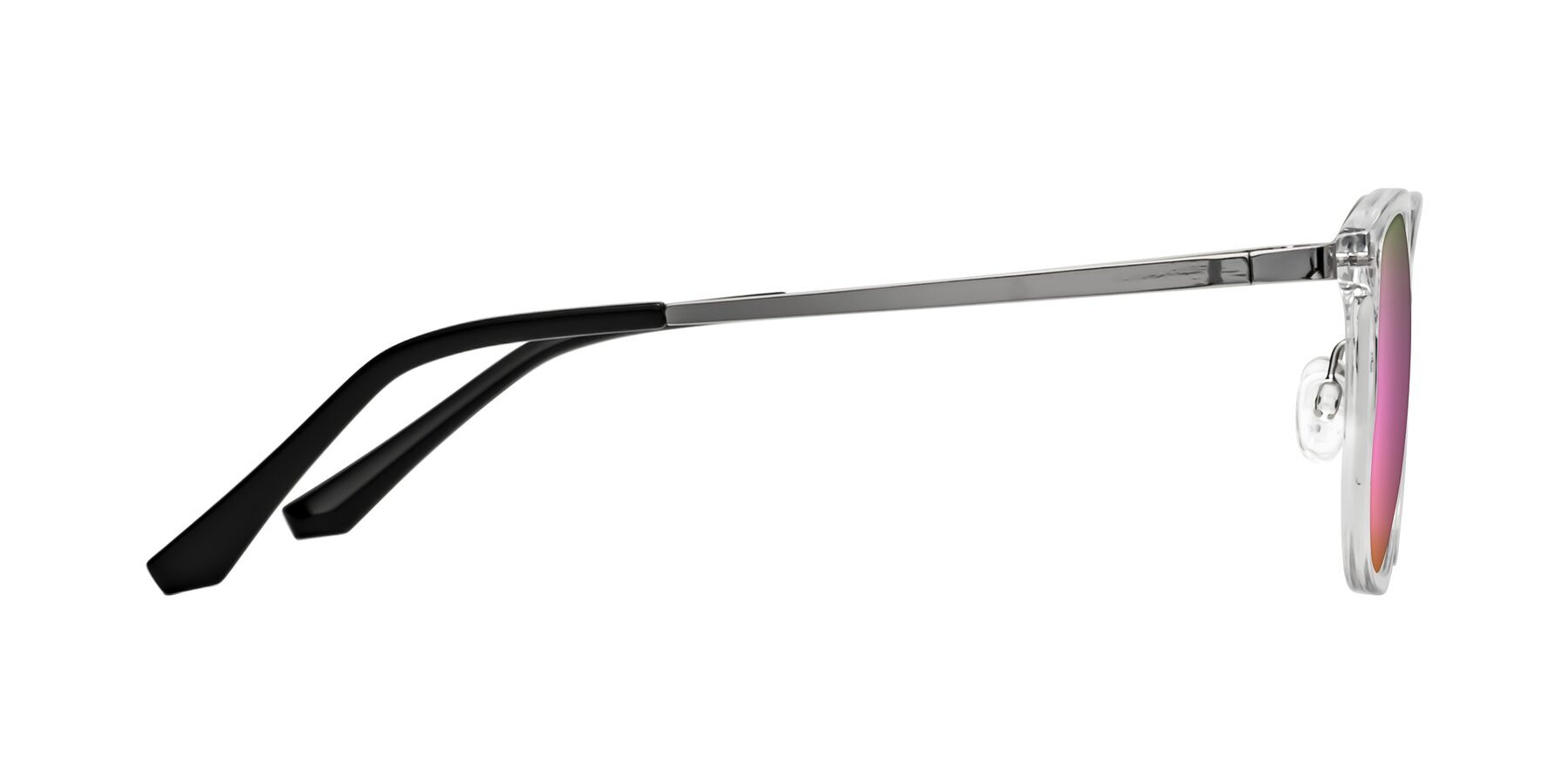 Side of Timeless in Clear with Pink Mirrored Lenses