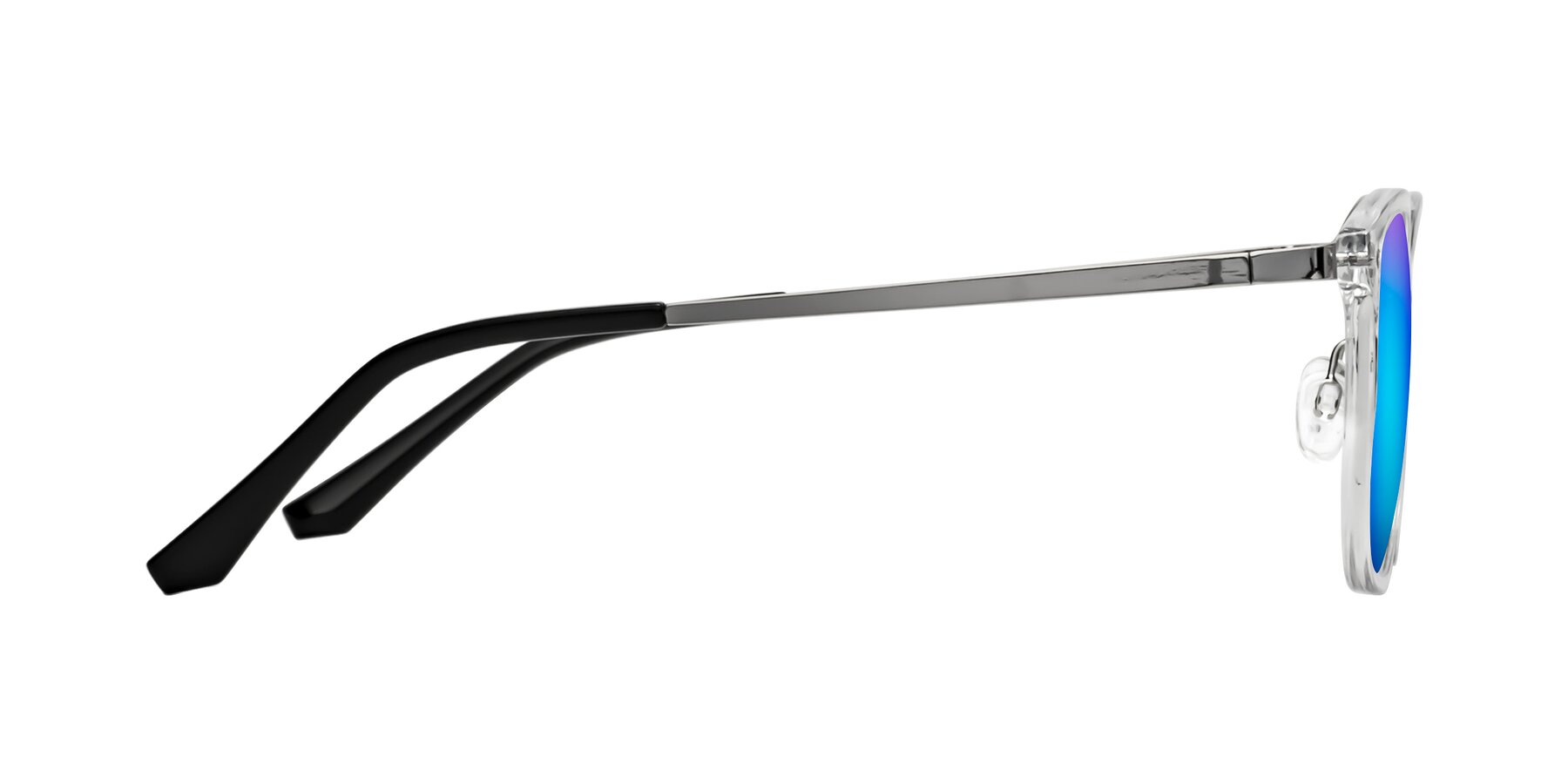 Side of Timeless in Clear with Blue Mirrored Lenses