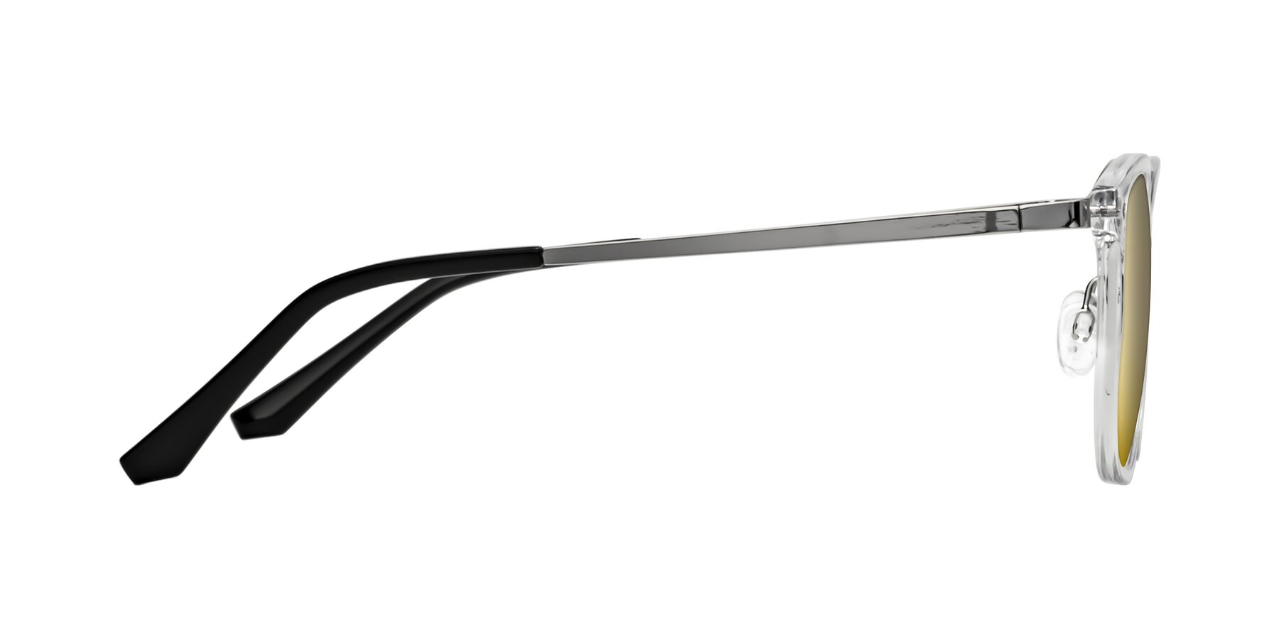 Side of Timeless in Clear with Gold Mirrored Lenses