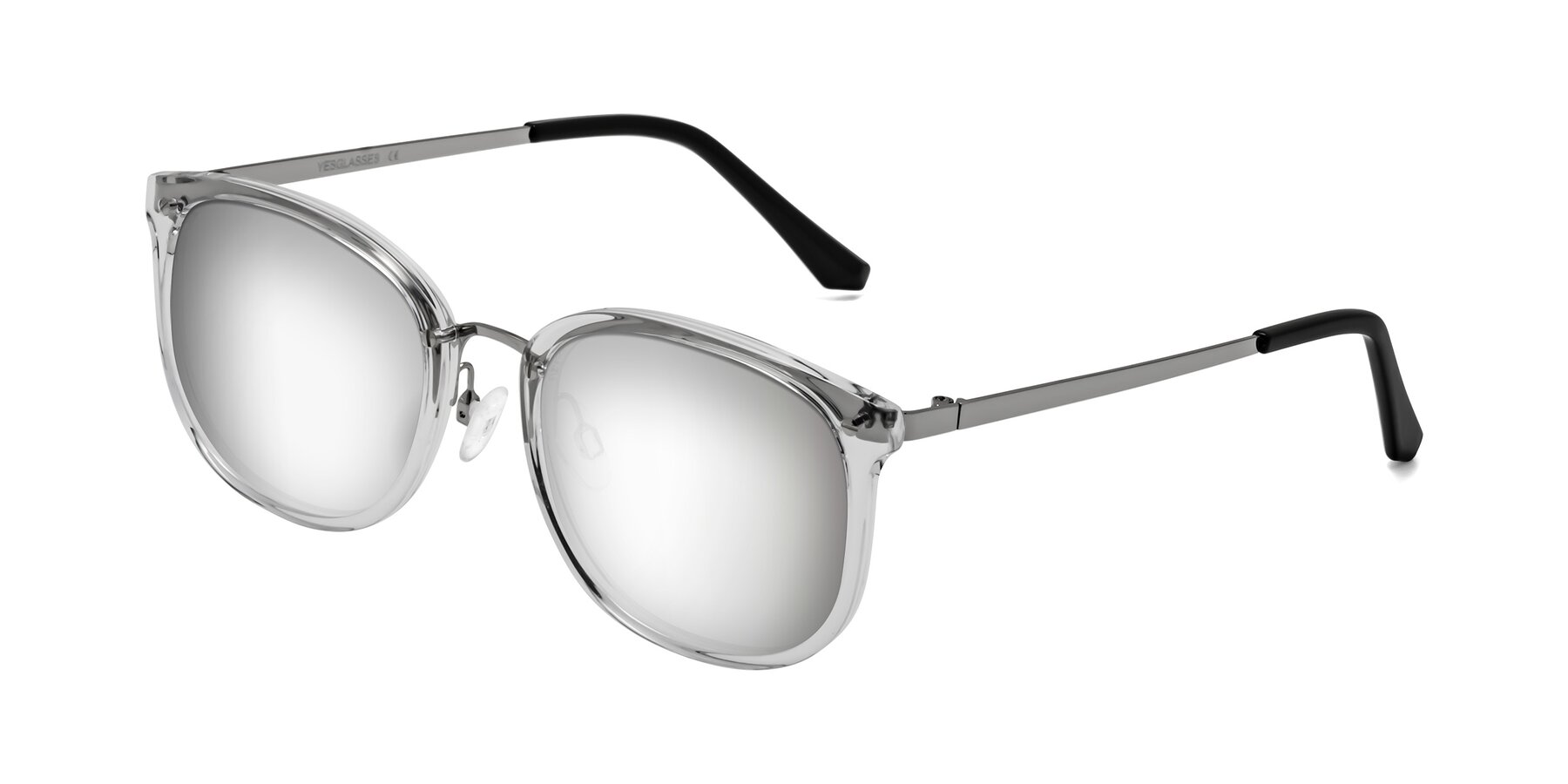 Angle of Timeless in Clear with Silver Mirrored Lenses