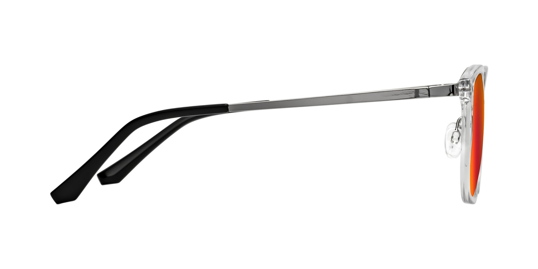 Side of Timeless in Clear with Red Gold Mirrored Lenses