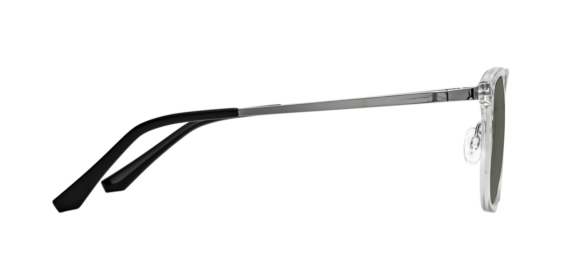 Side of Timeless in Clear with Gray Polarized Lenses