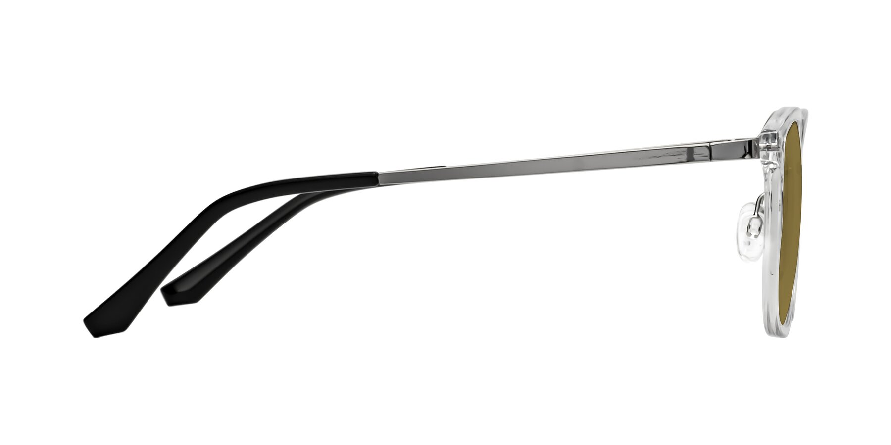 Side of Timeless in Clear with Brown Polarized Lenses