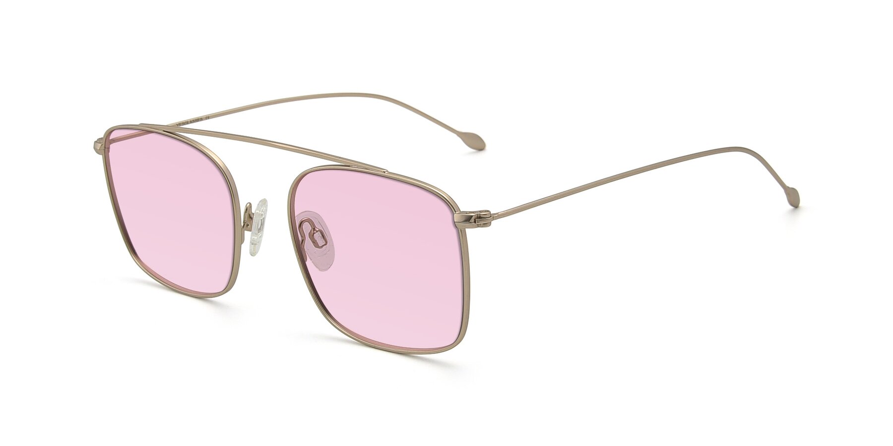 Angle of The Librarian in Copper with Light Pink Tinted Lenses