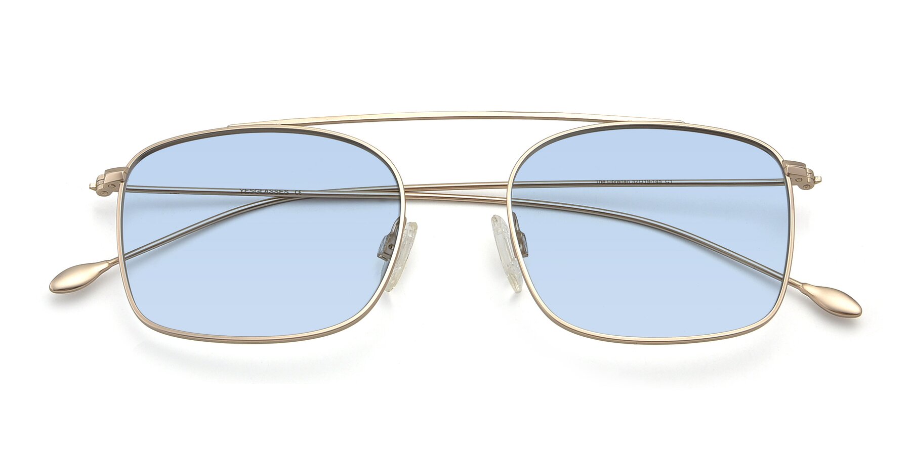 Folded Front of The Librarian in Copper with Light Blue Tinted Lenses
