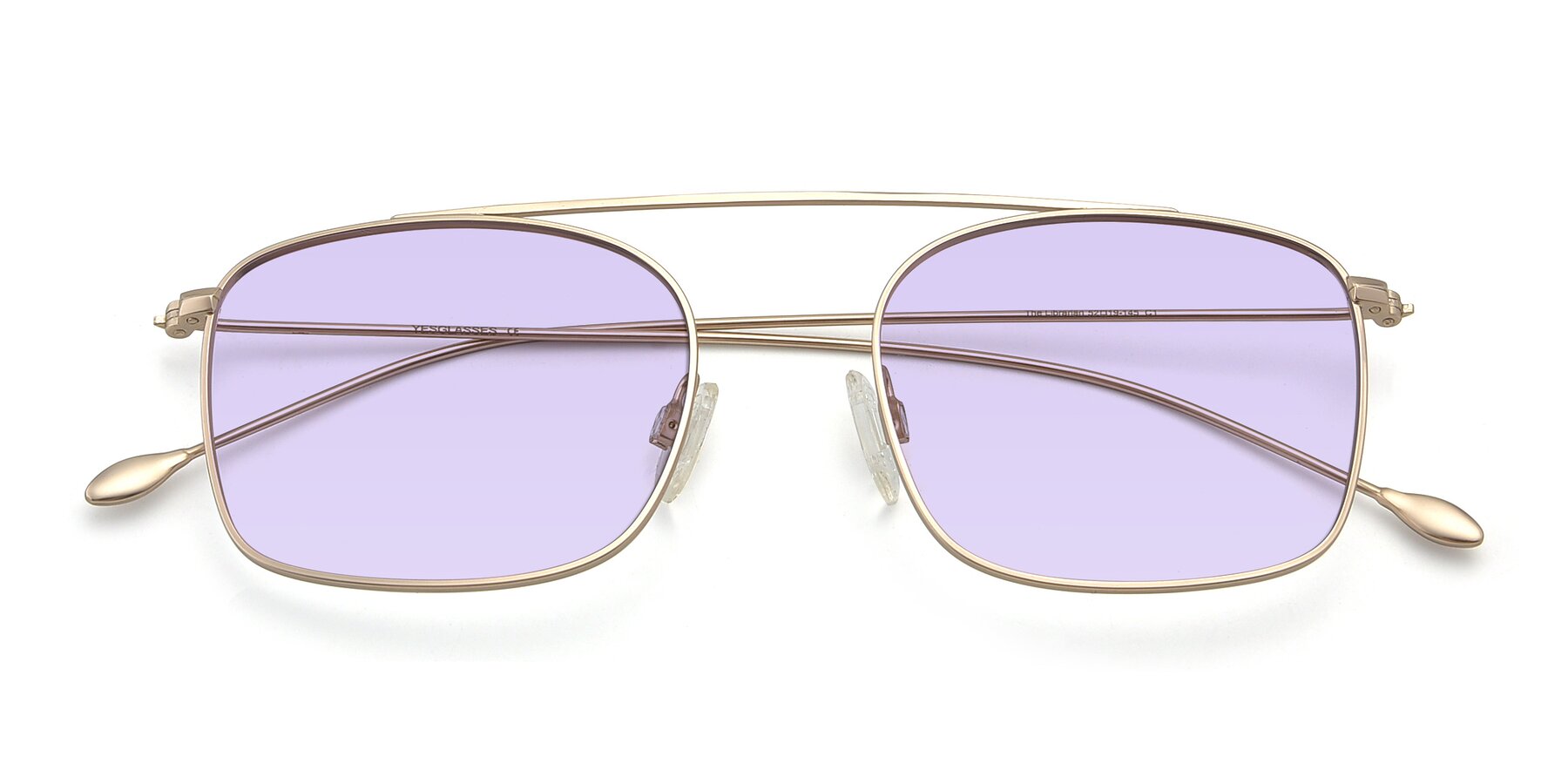 Folded Front of The Librarian in Copper with Light Purple Tinted Lenses