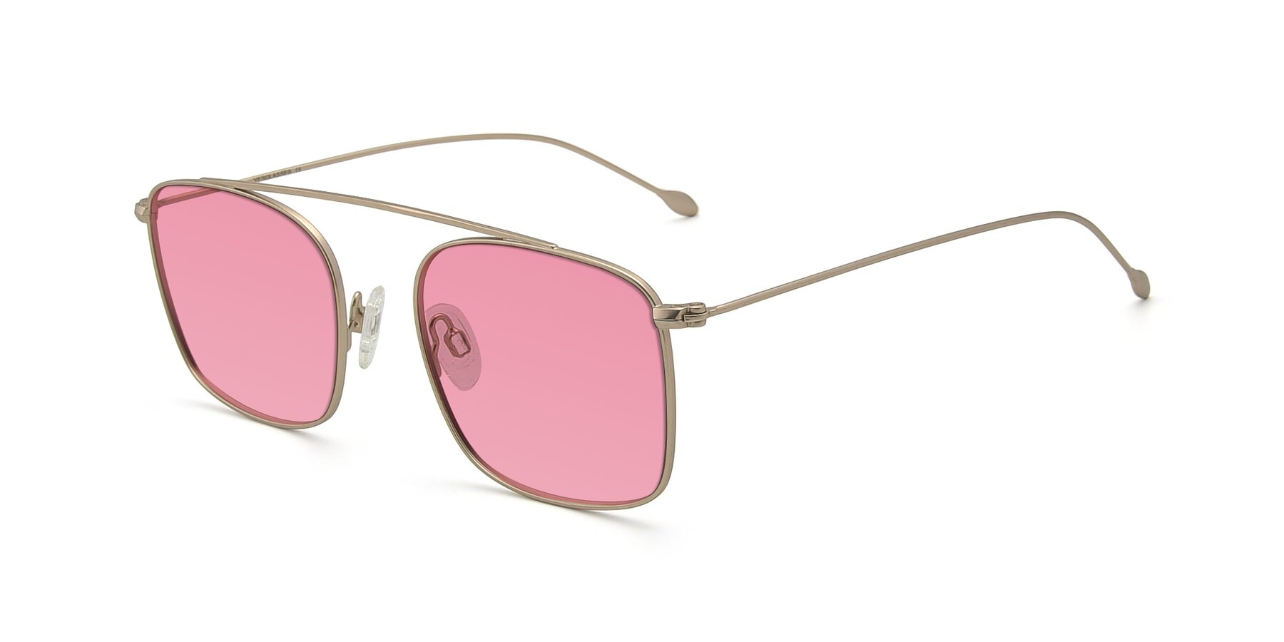 Angle of The Librarian in Copper with Pink Tinted Lenses