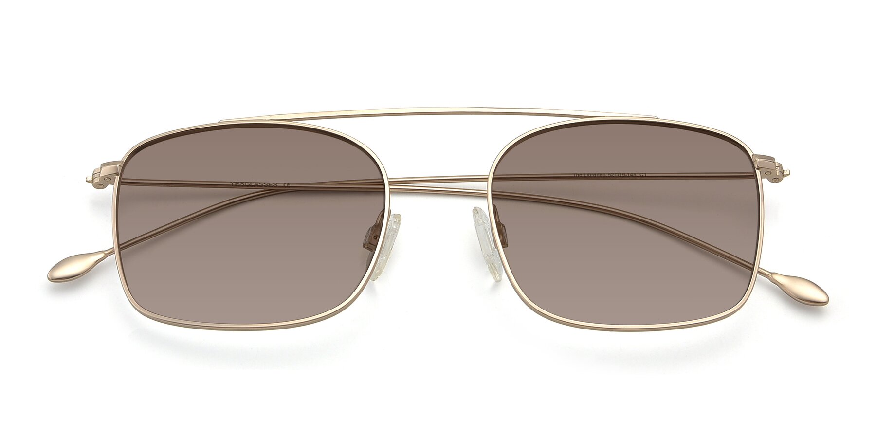 Folded Front of The Librarian in Copper with Medium Brown Tinted Lenses