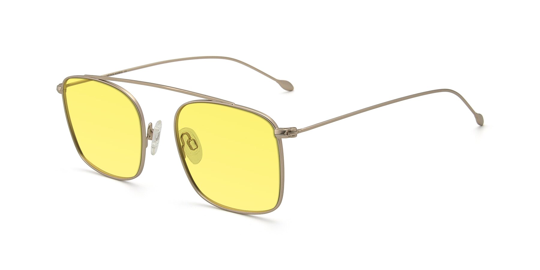Angle of The Librarian in Copper with Medium Yellow Tinted Lenses